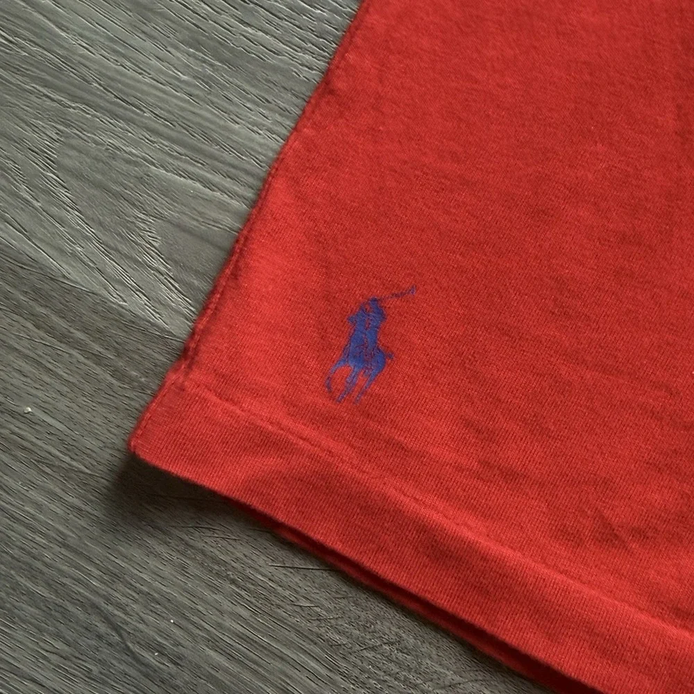 Polo Ralph Lauren P-Wing RL New York Mens XL T-Shirt Red Retro Stadium Style